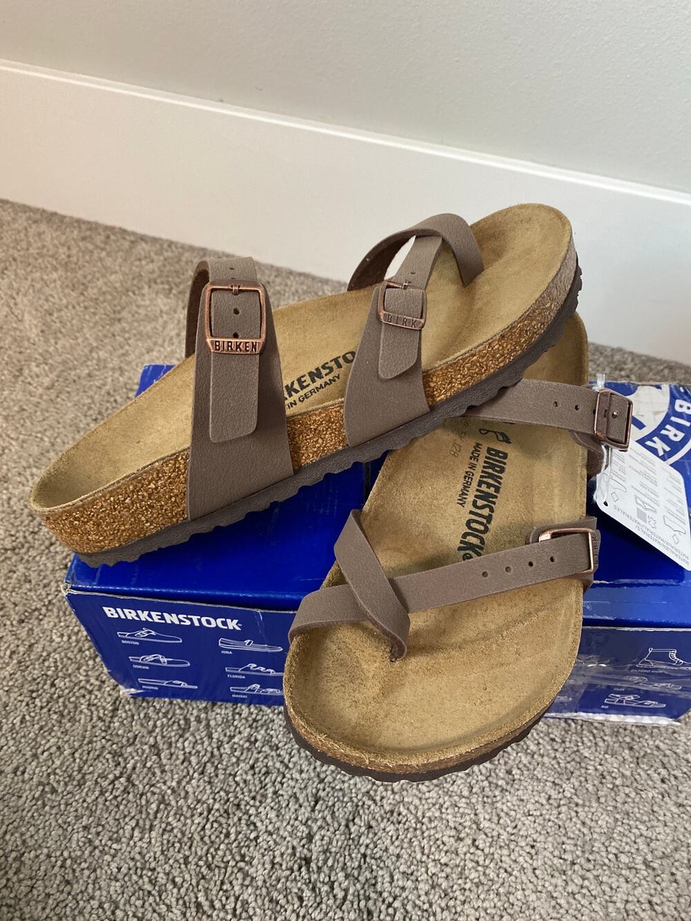New Birkenstock Mantova Mocca Leather Comfort Shoes EU38 Women's 7
